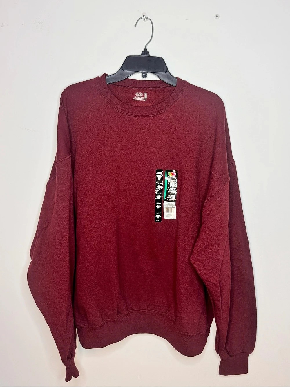 Fruit of the Loom Fleece Crew Sweatshirt Red XL